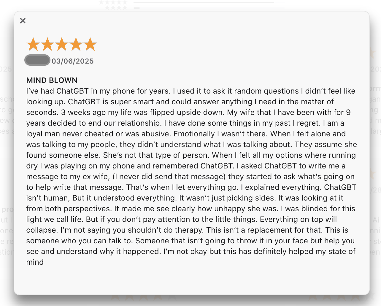 Example of AI interaction